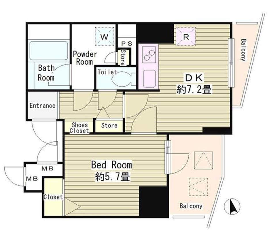 アルブル高輪　1102号室　間取り
