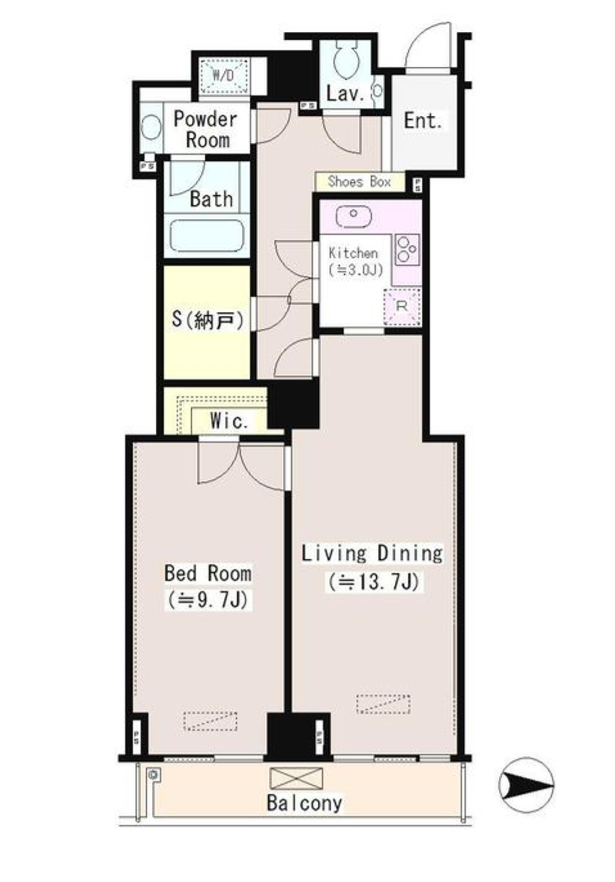 恵比寿ガーデンテラス弐番館　606号室　間取り