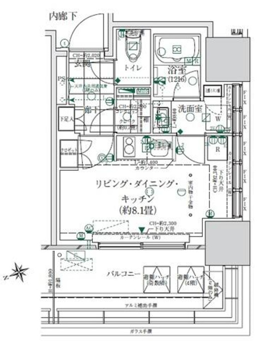 ローレルタワールネ浜松町　315号室　間取り