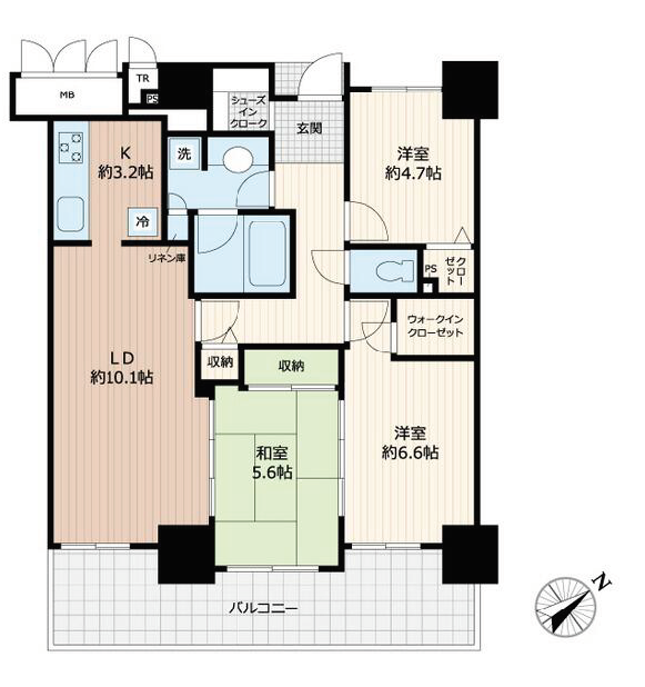 アップルタワー東京キャナルコート　1810号室　間取り