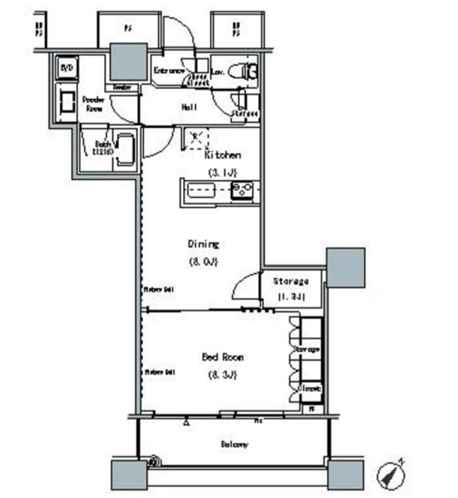 THE TOKYO TOWERS MID TOWER　2406号室　間取り