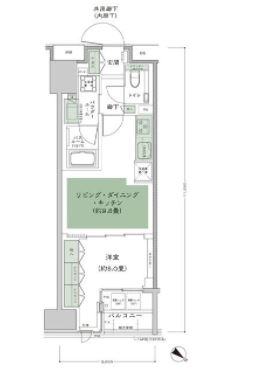 シティハウス東京八重洲通り　16F号室　間取り