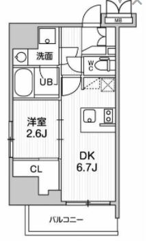 シーフォルム大井町Ⅱ　701号室　間取り