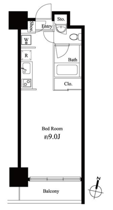 グレンパーク秋葉原イースト　905号室　間取り