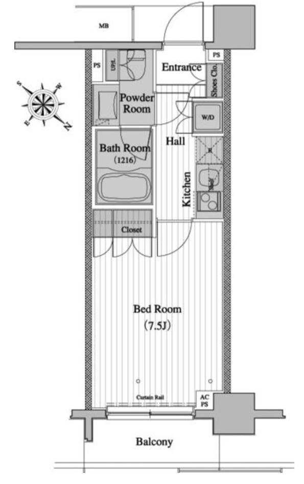 レジディア月島2　806号室　間取り