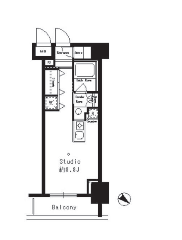 パークルージュ赤坂檜町　703号室　間取り