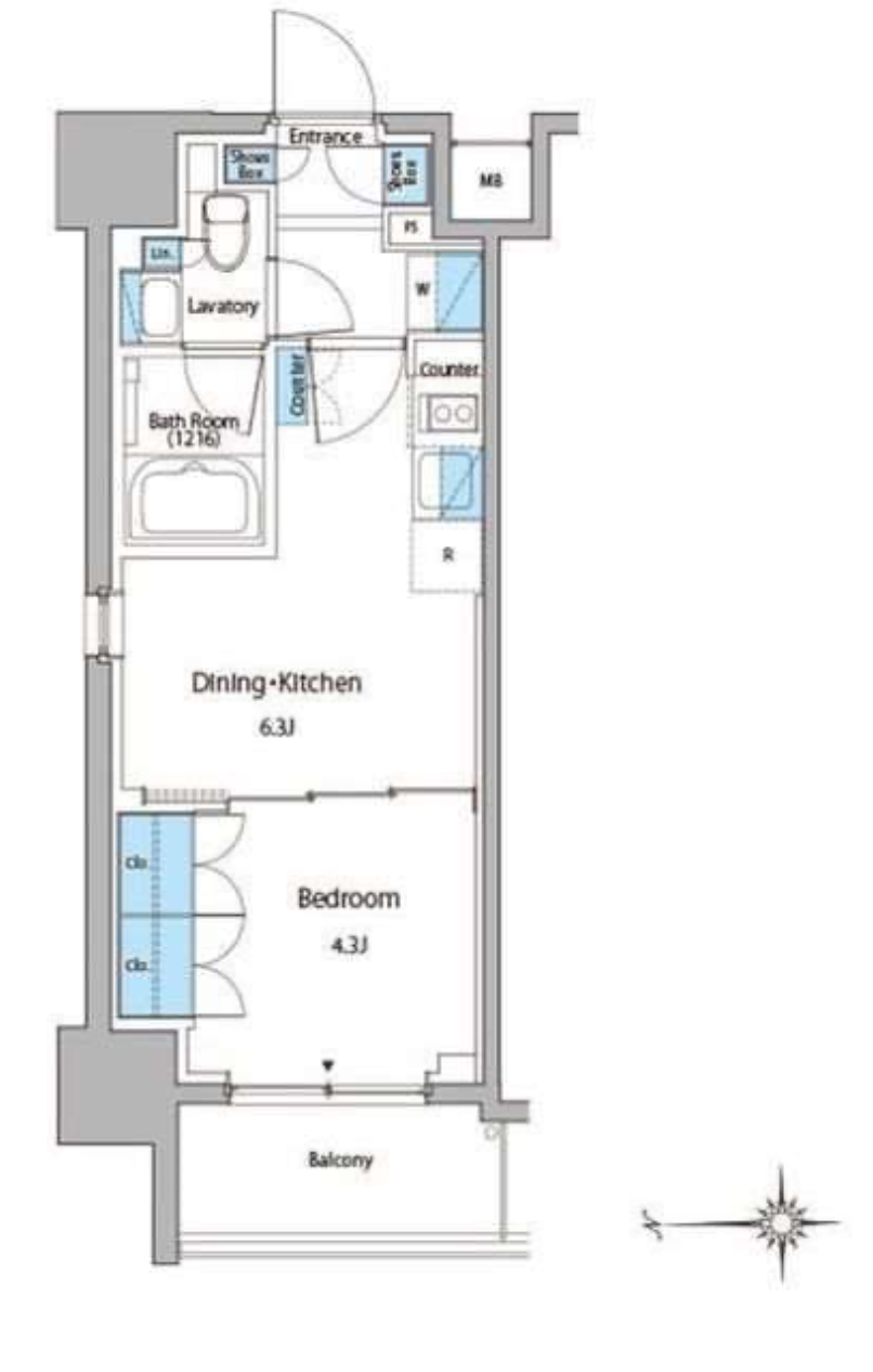 ルフォンプログレ門前仲町マークス　204号室　間取り