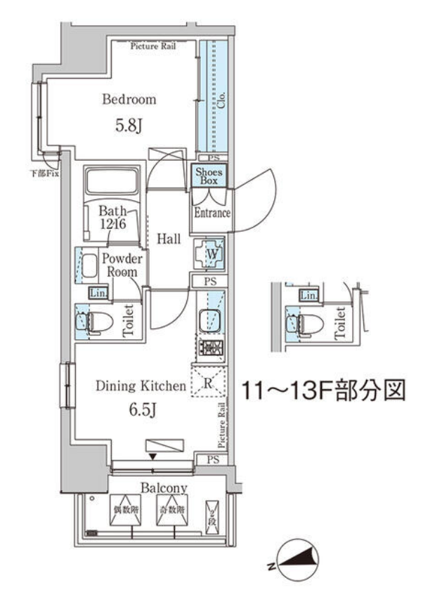 パークアクシス門前仲町イースト　206号室　間取り