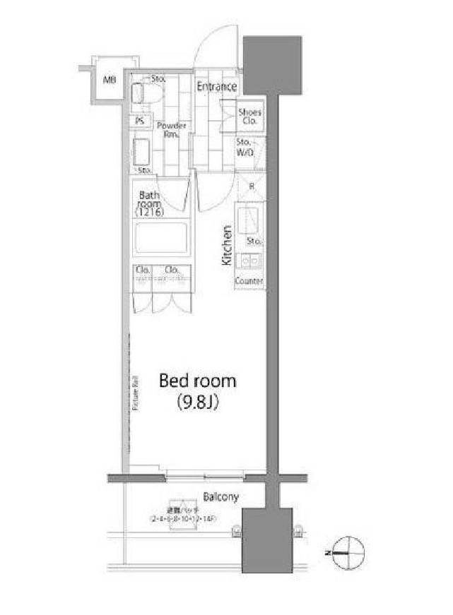 パークハビオ平河町　1305号室　間取り