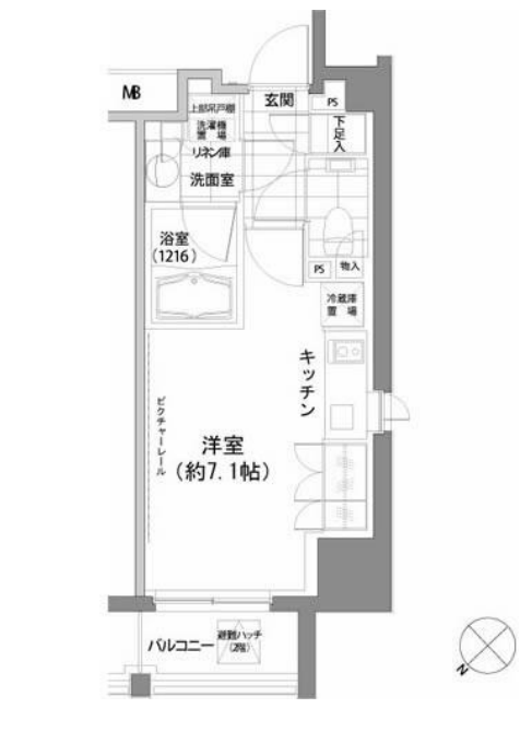 パークハビオ渋谷　1007号室　間取り