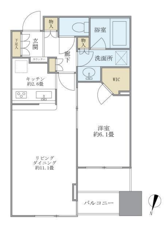 大崎ウエストシティタワーズ　W913号室　間取り