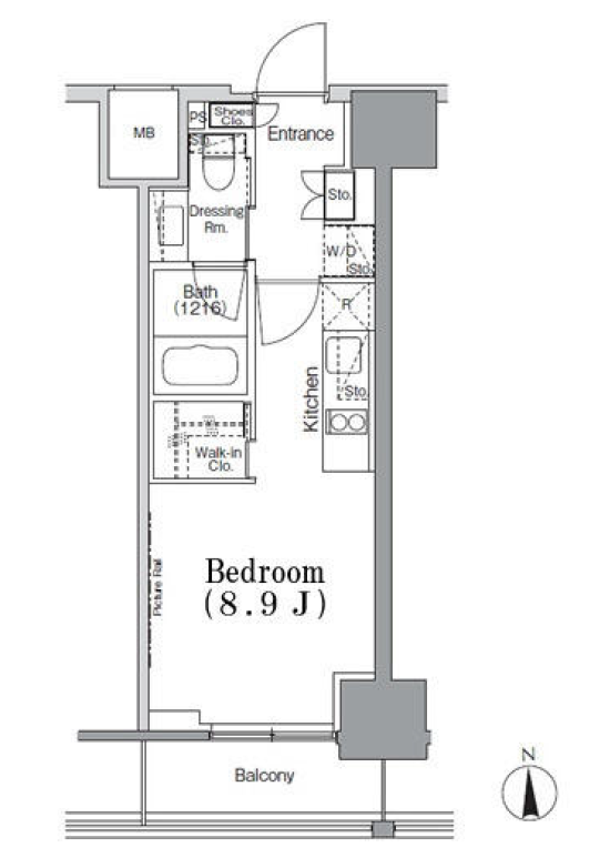 パークハビオ飯田橋　704号室　間取り