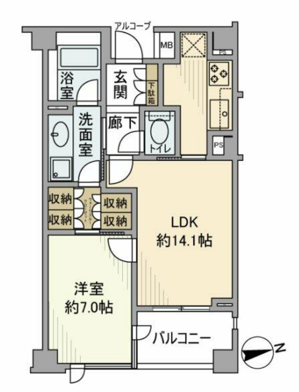 ウェリス麻布狸穴　406号室　間取り