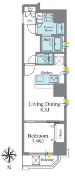 スタイルヒルズ秋葉原　1001号室　間取り