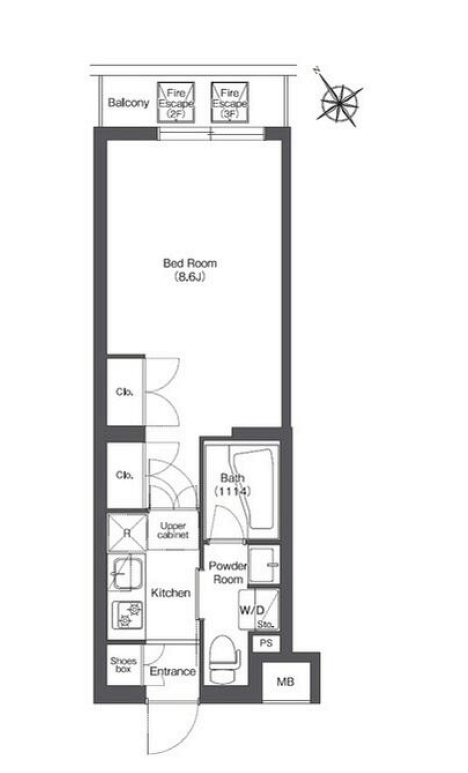 コンフォリア不動前　204号室　間取り