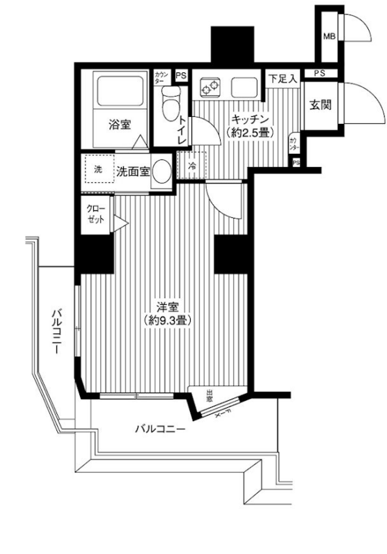 カスタリア初台　406号室　間取り