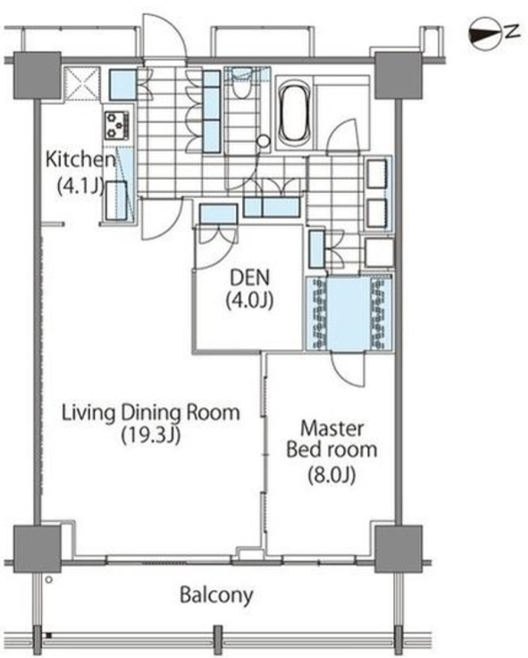 コンフォリア新宿イーストサイドタワー　2422号室　間取り