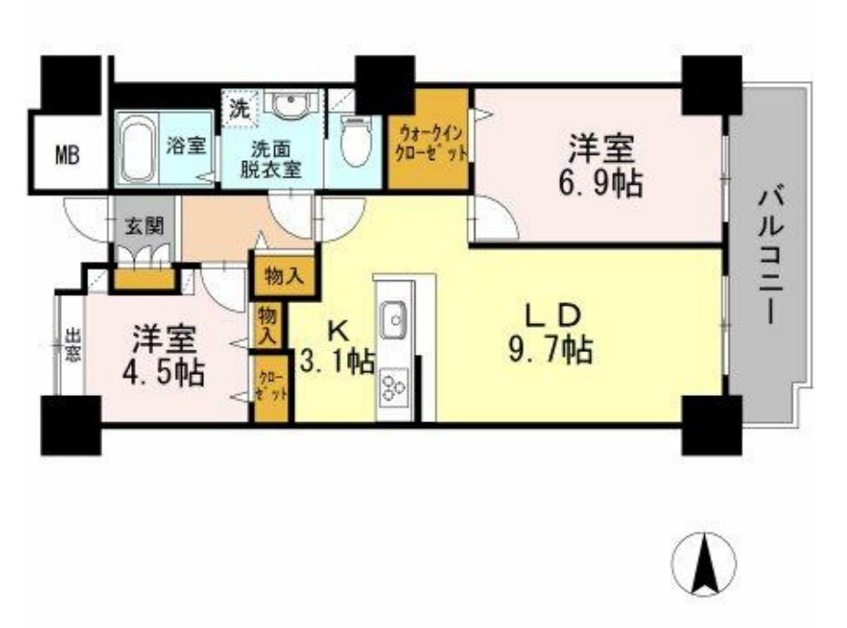 品川シーサイドビュータワー　Ⅰ2103号室　間取り