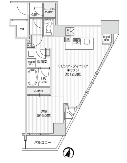 レジディア笹塚２　708号室　間取り
