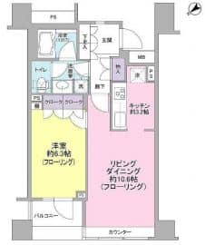 ハウスコート築地　1407号室　間取り