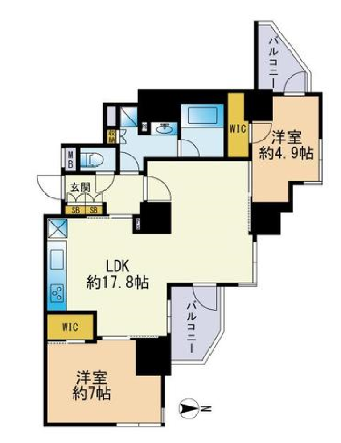 セレニティコート渋谷神泉　1405号室　間取り