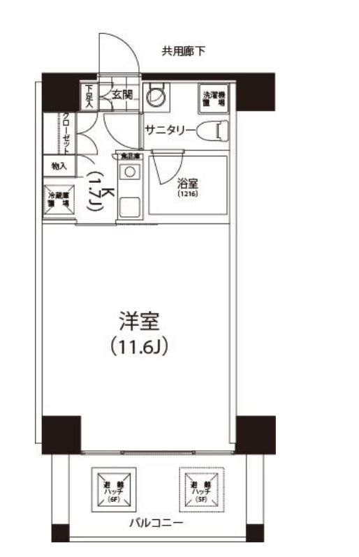クイズ恵比寿　613号室　間取り