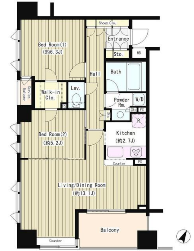 コクヨーレ日本橋　1004号室　間取り