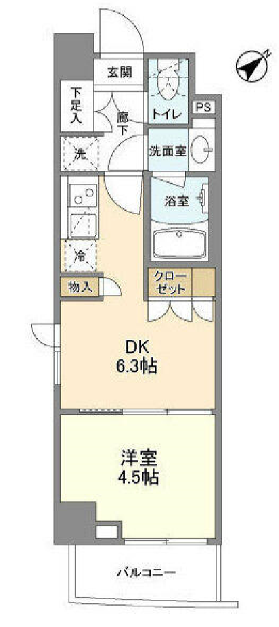 バウスフラッツ品川大井町　105号室　間取り