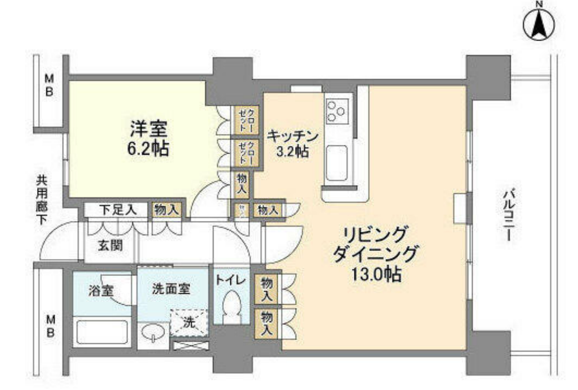 豊洲シエルタワー　1813号室　間取り