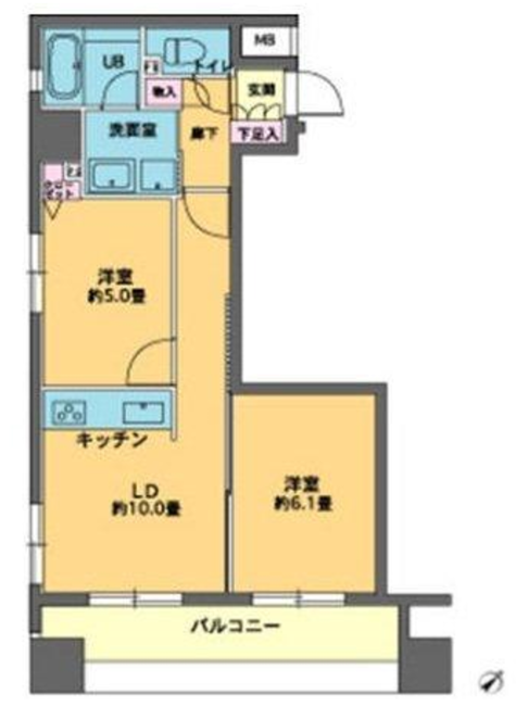 カスタリア人形町　301号室　間取り