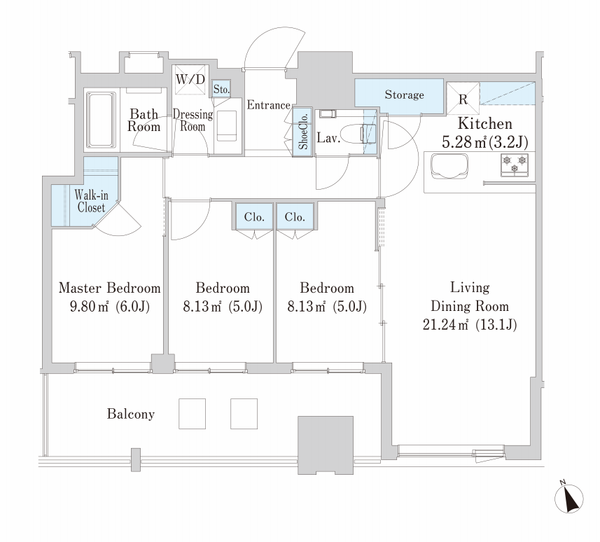 大崎ガーデンレジデンス　804号室　間取り
