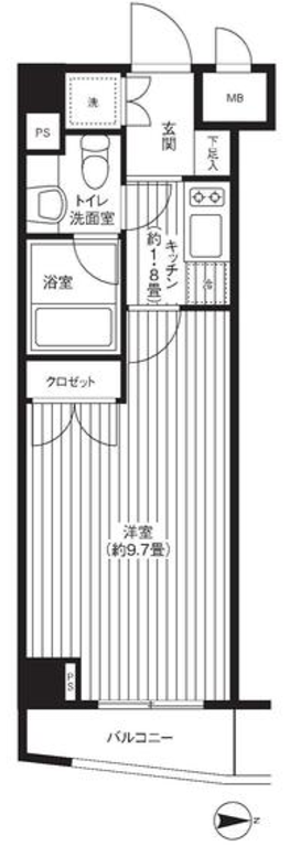 グランハイツ東新宿　506号室　間取り