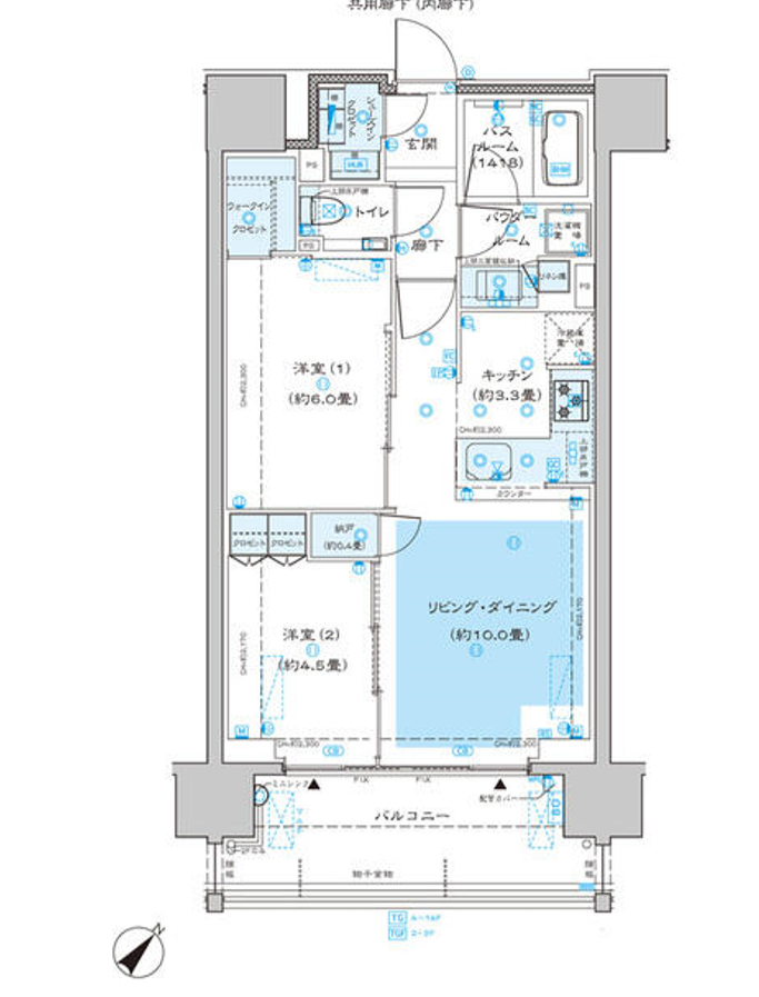 ディームス渋谷本町　1104号室　間取り