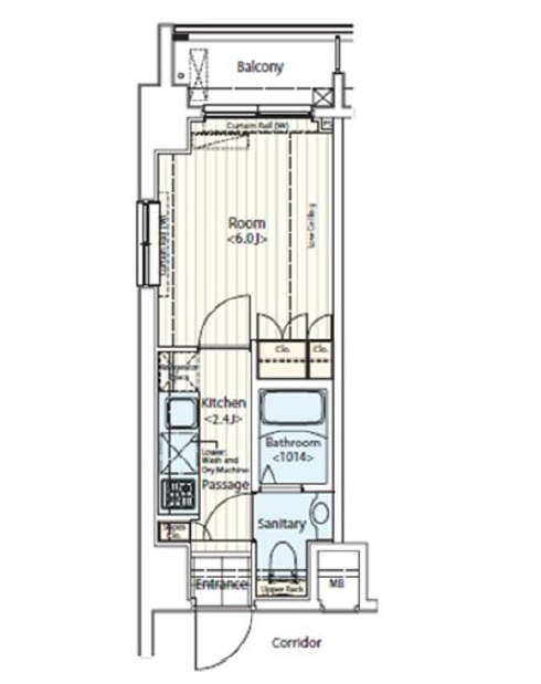 ドゥーエ新富町　603号室　間取り