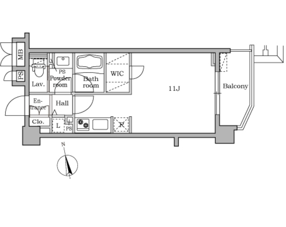 レジディア大井町Ⅱ　404号室　間取り