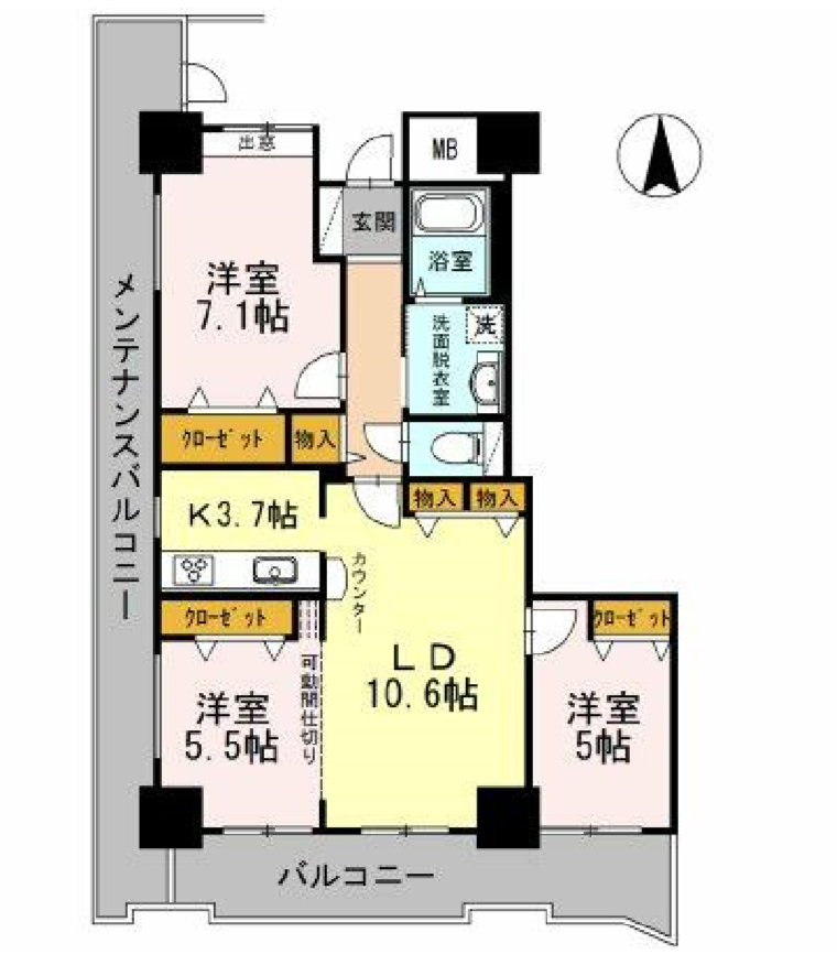 品川シーサイドビュータワー　Ⅱ801号室　間取り