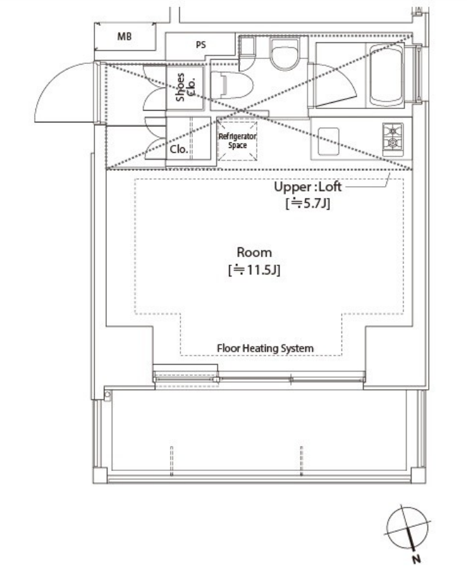 カスタリア中延　1001号室　間取り
