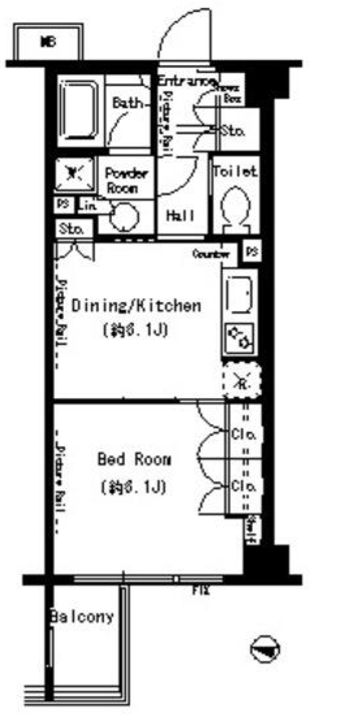 パークアクシス目黒本町　305号室　間取り