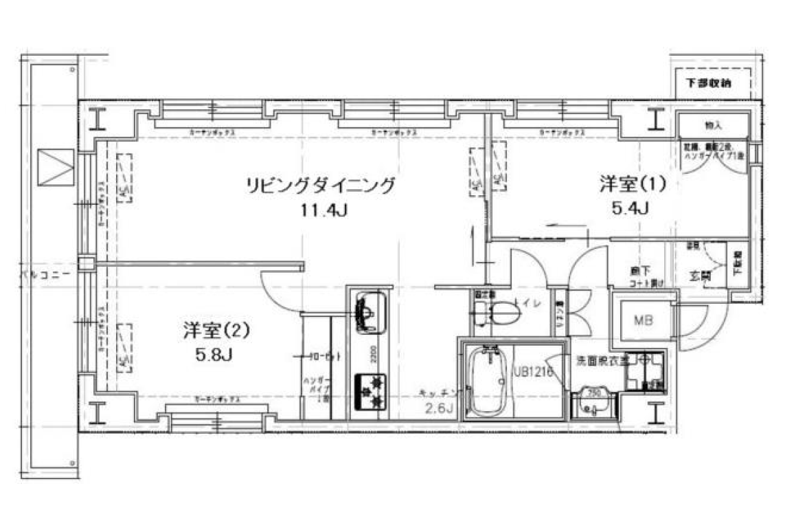 レジディア銀座東　1401号室　間取り