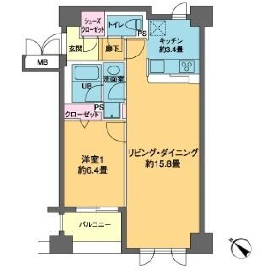 カスタリア茅場町　502号室　間取り