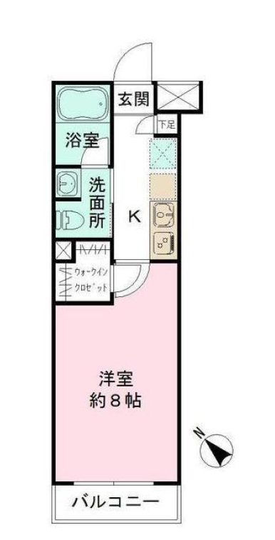 ベルフェリーク西小山(旧エルスタンザ西小山)　204号室　間取り