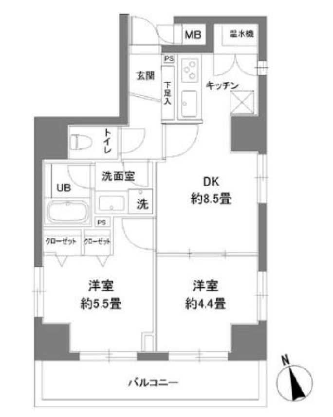 カスタリア新富町2　303号室　間取り