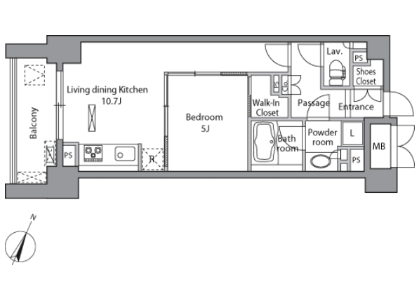 レジディア水道橋　1404号室　間取り