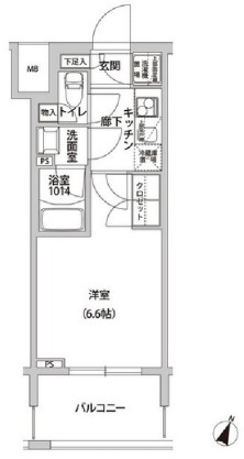 ラクラス幡ヶ谷　1402号室　間取り