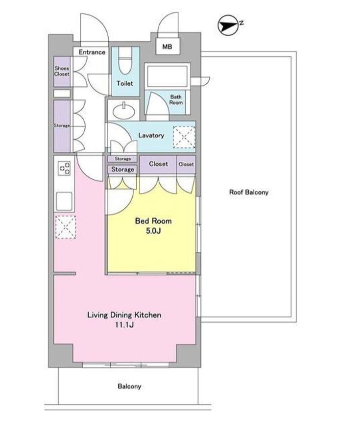シティカレント代官山　401号室　間取り