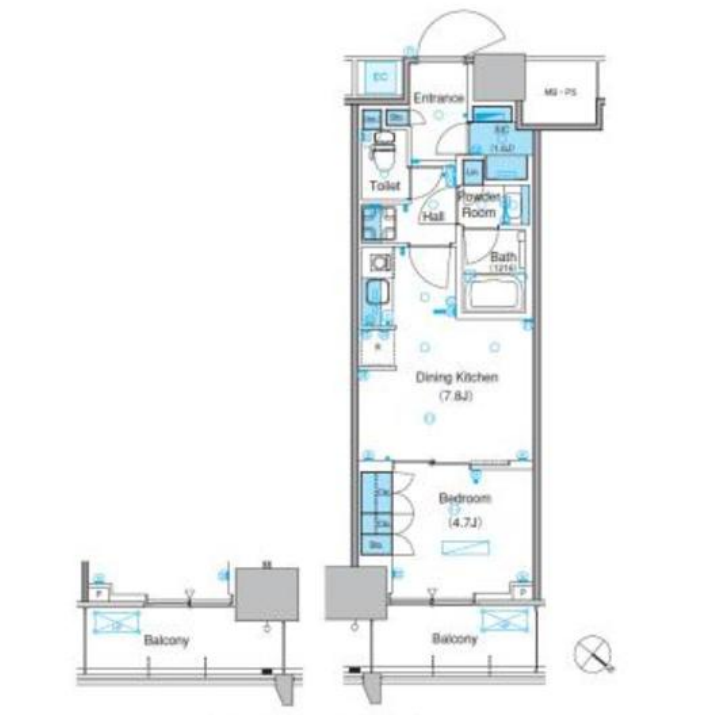 パークアクシス豊洲キャナル　829号室　間取り