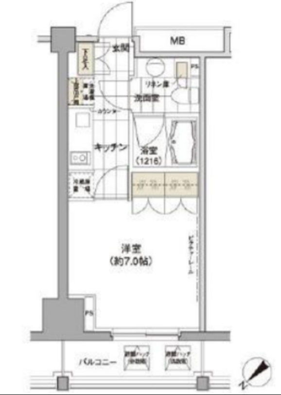 パークハビオ渋谷　806号室　間取り