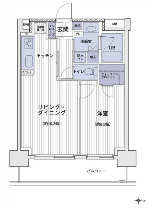 エスティメゾン大島　1311号室　間取り