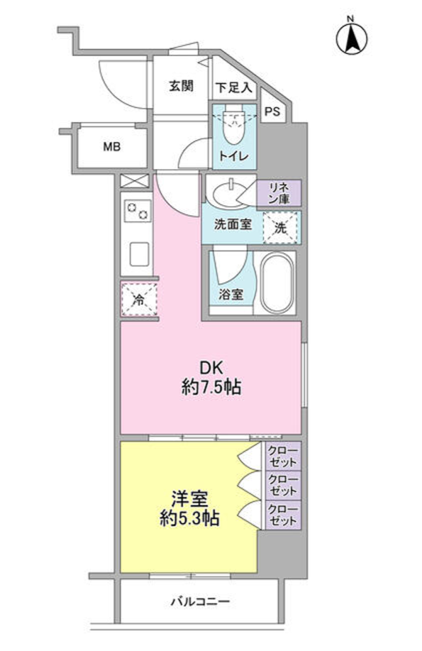 コンフォリア新宿御苑Ⅱ　1005号室　間取り