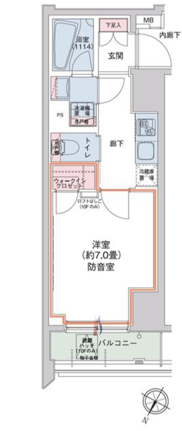 HTアジール芝浦　401号室　間取り